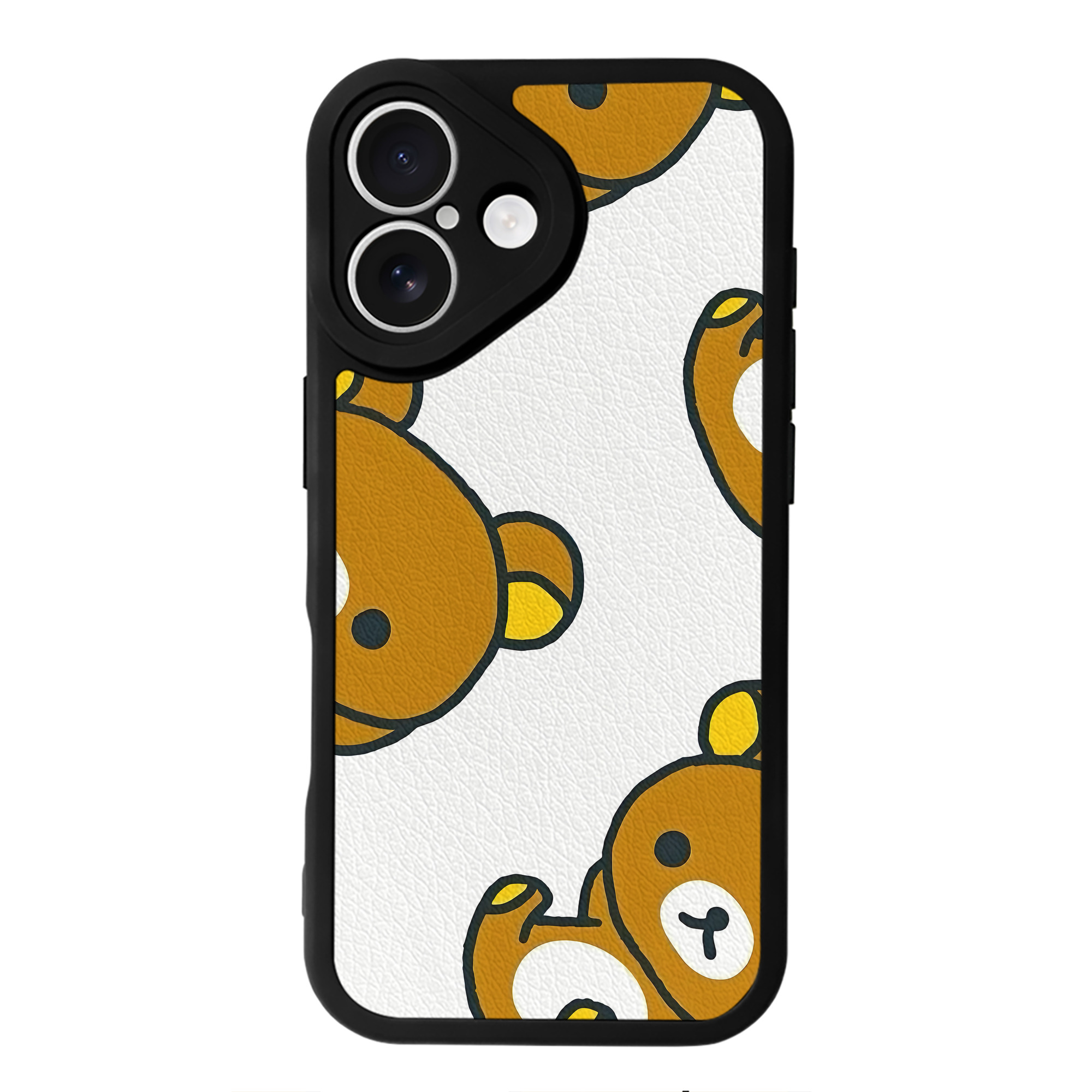（画像用） リラックマ リラックマ キイロイトリ Rilakkuma Korilakkuma Kiiroitori 【iPhone 16シリーズ対応】シリコンスマホケース（レザー調） 材質：シリコン
